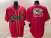 Men's Kansas City Chiefs Big Logo Red Gold Cool Base Stitched Baseball Jersey,baseball caps,new era cap wholesale,wholesale hats
